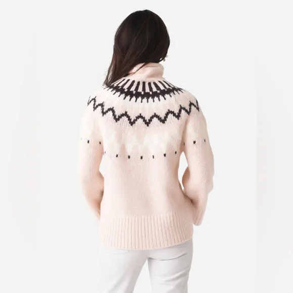 A.L.C. Pink Ruby Fair Isle Turtleneck Oversized Sweater